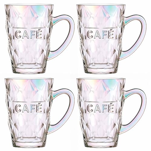 Jogo de Canecas Memory 4 Peças 210ml em Vidro Hauskraft