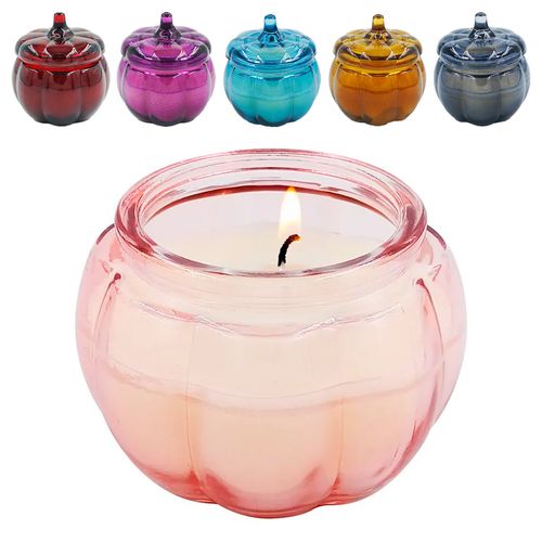 Vela Abóbora Aromática 8x6cm em Vidro Livon