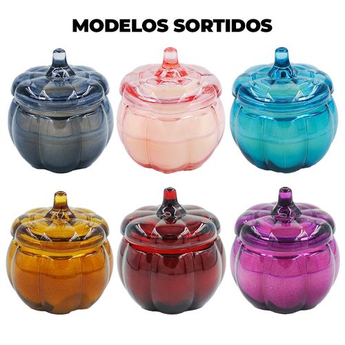Vela Abóbora Aromática 8x6cm em Vidro Livon