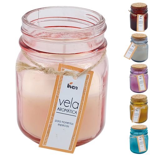 Vela Aromática C/ Suporte 8x5cm em Vidro Livon