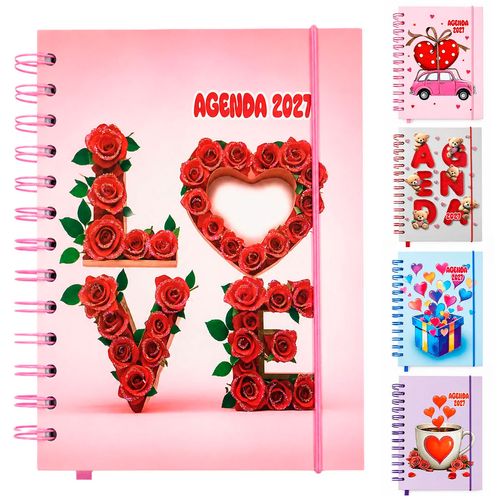 Agenda Corações 2027 18,5x13cm em Papel Interponte