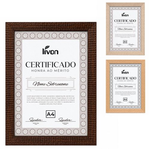 Porta Retrato Certificado A4 em Plástico Livon