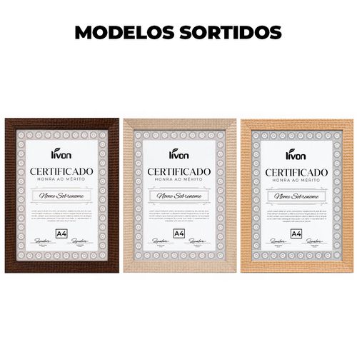 Porta Retrato Certificado A4 em Plástico Livon