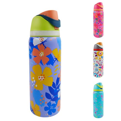 Garrafa Térmica Floral 900ml em Aço Inox Livon