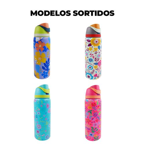 Garrafa Térmica Floral 900ml em Aço Inox Livon