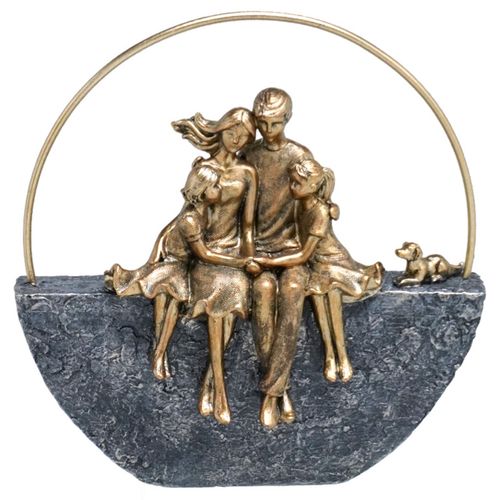 Família Decorativa C/Pet 24x22cm em Resina Mabruk