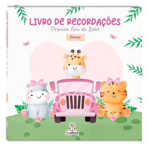 Livro de Recordações Primeiro Ano Do Bebê Menina em Papel Blue Editora