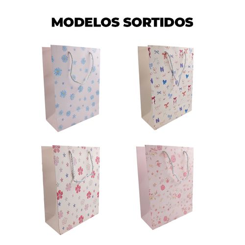 Sacola P/ Presente Laço 33x25cm em Papel Livon