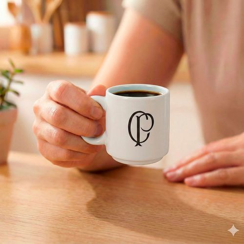 Caneca Corinthians 100ml em Cerâmica Zona Criativa