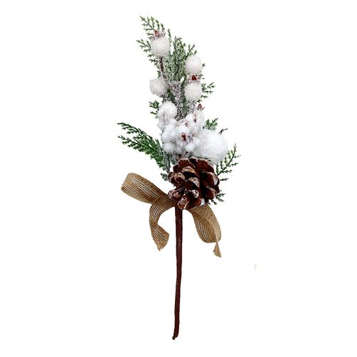Pick Natalino Branco 22cm em Plástico Bella Garden