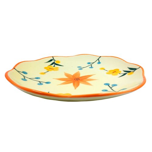 Prato Floral 19,5cm em Cerâmica Lila Home