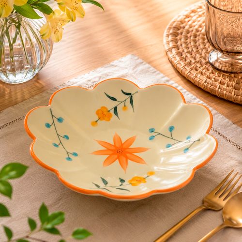 Bowl Floral 22cm em Cerâmica Lila Cosméticos
