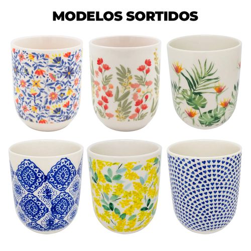 Copo Estampado Decorativo 100ml em Porcelana Multiart