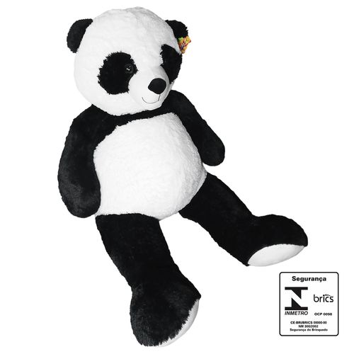 Urso Panda De Pelúcia 135cm em Poliéster Fizzy