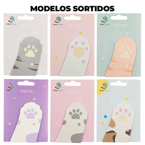 Bloco de Anotação Autoadesivo Patinhas 7,5cm em Papel Interponte