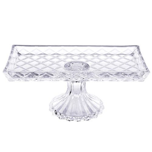Centro de Mesa Gia C/ Pé 28x14cm em Vidro Hauskraft