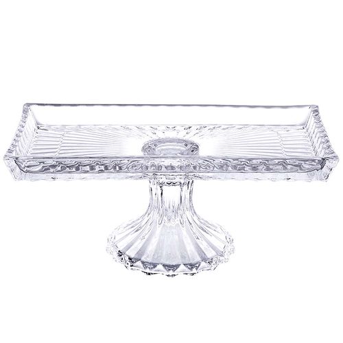 Centro de Mesa Cinira C/ Pé 28x11cm em Vidro Hauskraft