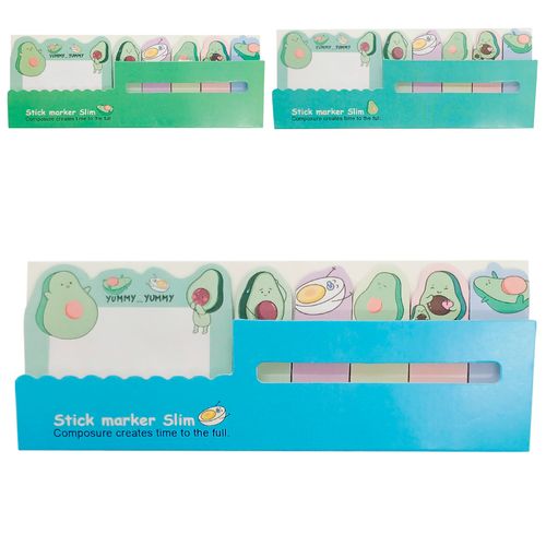 Bloco de Anotação Autoadesivo Abacate 14x5,5cm em Papel Livon