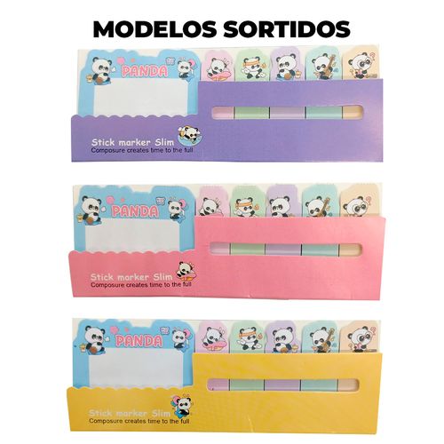 Bloco de Anotação Autoadesivo Panda 14x5,5cm em Papel Livon