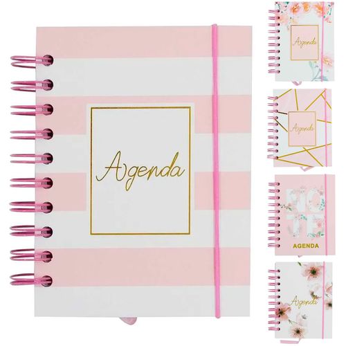 Agenda Permanente Rosa 160 Folhas 15x11cm em Papel Inter Ponte