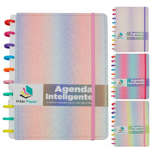 Agenda Inteligente Glitter C/ Divisórias 20x26cm em Papel Interponte