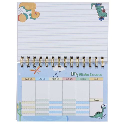 Planner Semanal Dinossauro C/ 50 Folhas 18x12cm Em Papel Interponte