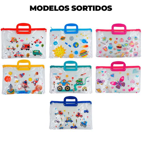 Pasta Infantil Personagens 40x28,5cm em PVC Sanxia