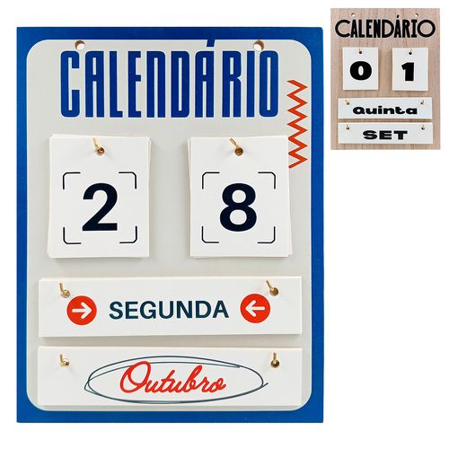 Calendário de Mesa Decorativo 25x19cm em MDF Livon