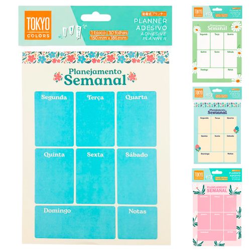 Planner de Anotações Semanal Adesivo 18x15cm em Papel Tokyo Design