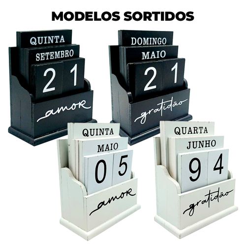 Calendário Decorativo 15x13cm  em MDF Golden Rio