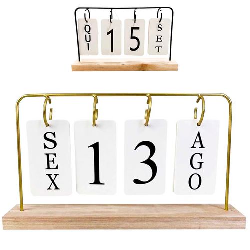 Calendário Decorativo 26,7x15,5cm em MDF Interponte