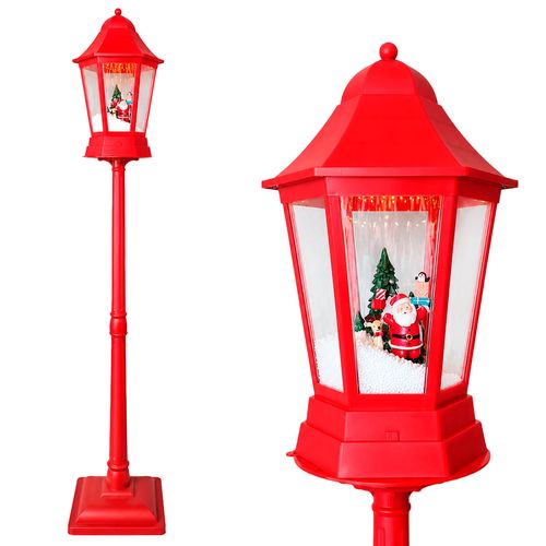 Poste Natalino C/ Papai Noel e Pinheiro 160x33cm em Plástico Bela Flor