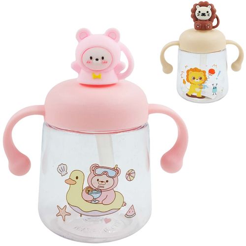 Garrafa Infantil C/ Canudo 350ml em Plástico Interponte