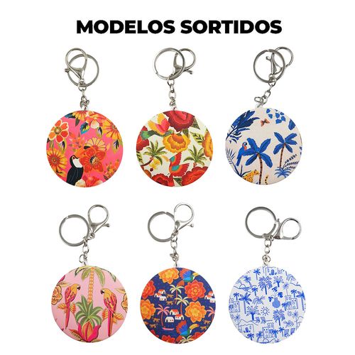 Chaveiro Espelho Tropicana  6cm em Vidro Interponte