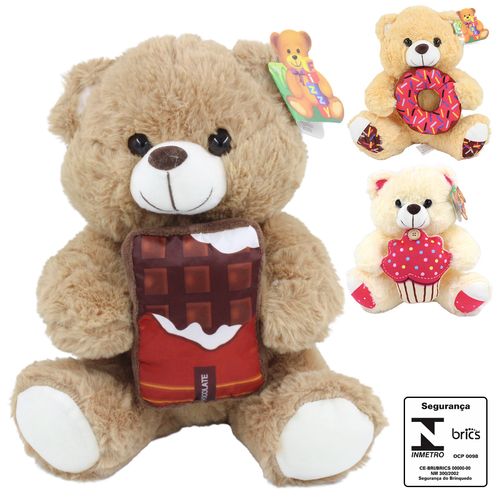 Urso de Pelúcia 23cm em Poliéster Fizzy