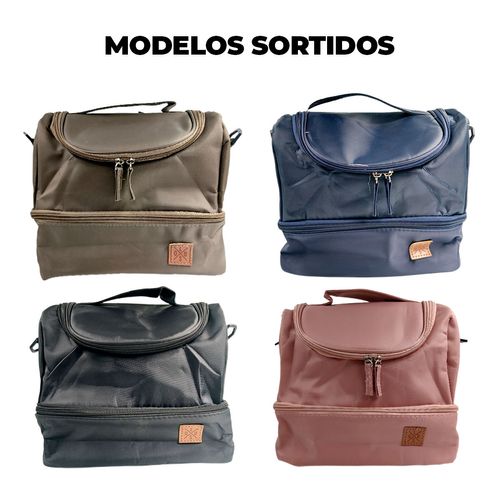 Bolsa Térmica C/ 2 Compartimentos 24x22cm em Poliéster Qualis Importado