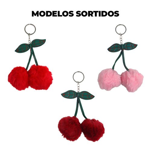 Chaveiro Cereja de Pelúcia 16cm em Poliéster Interponte