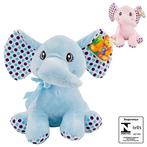 Elefante de Pelúcia 25cm em Poliéster Fizzy