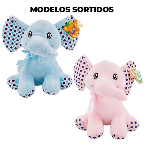 Elefante de Pelúcia 25cm em Poliéster Fizzy