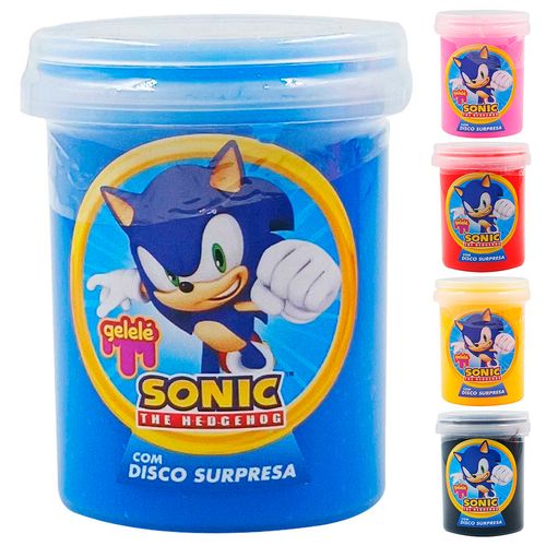 Slime Sonic C/ Disco Surpresa 8cm em Plástico Gelelé