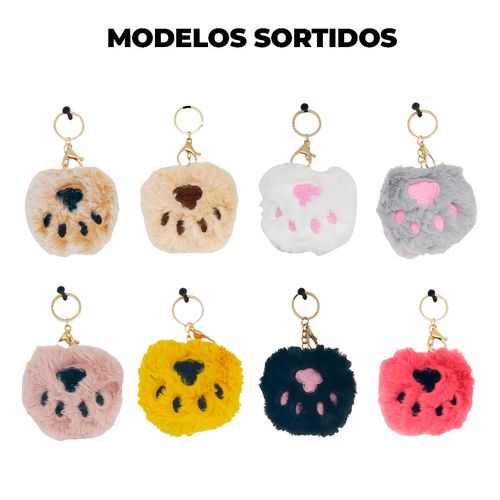 Chaveiro Pompom Patinha 8,5cm Colorido Multiart