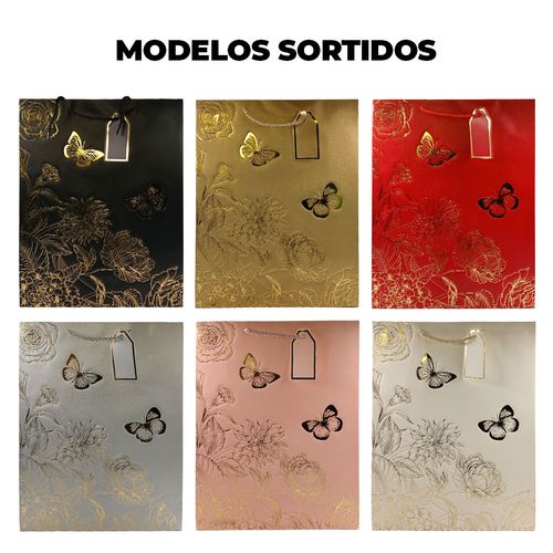 Sacola P/ Presente Borboleta 42x31x12cm em Papel Dcarte