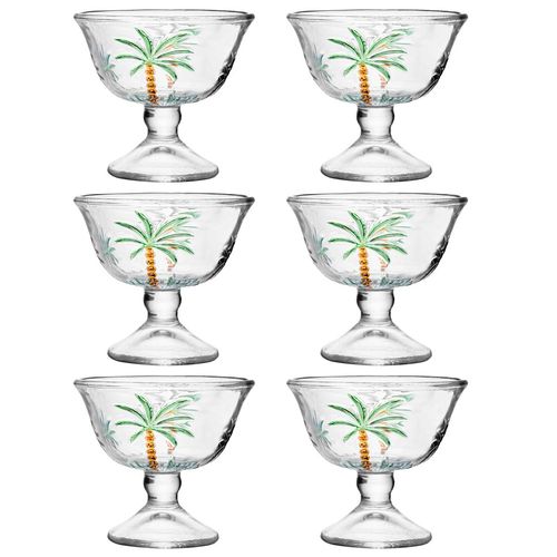 Jogo Taças P/ Sobremesa Palm Hand 6 Peças 180ml em Vidrol Lyor