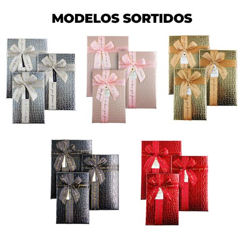 Kit Caixa P/ Presente 3 Peças em Papel Megagift