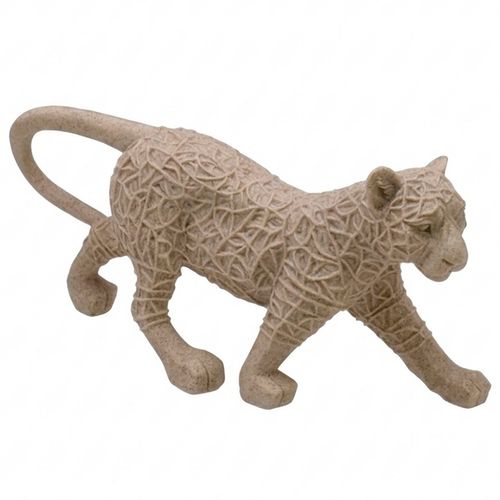 Leopardo Decorativo 28,5x8x14,5cm em Resina Mabruk