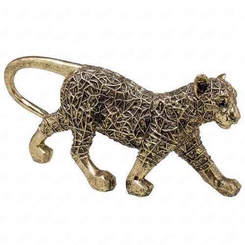 Leopardo Decorativo 28,5x8x14,5cm em Resina Mabruk