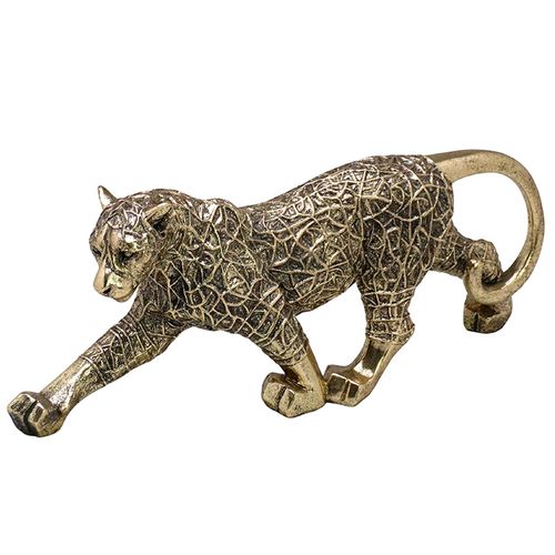 Leopardo Decorativo 41x9x15,5cm em Resina Mabruk