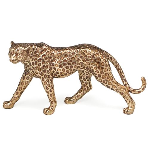 Leopardo Decorativo 36x10x18,5cm em Resina Mabruk