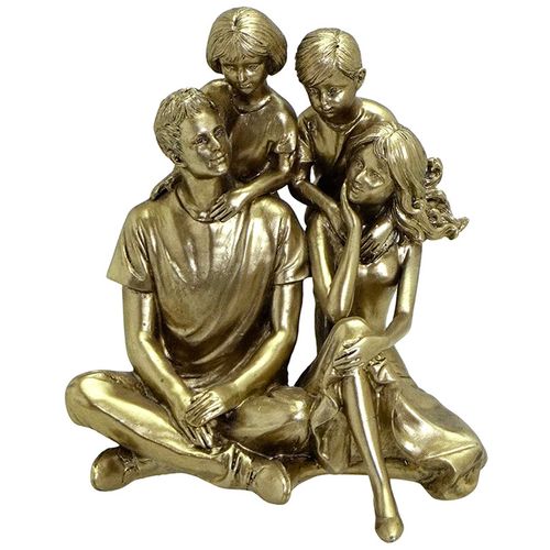 Família Decorativa 14,5x14,5x15cm em Resina Mabruk
