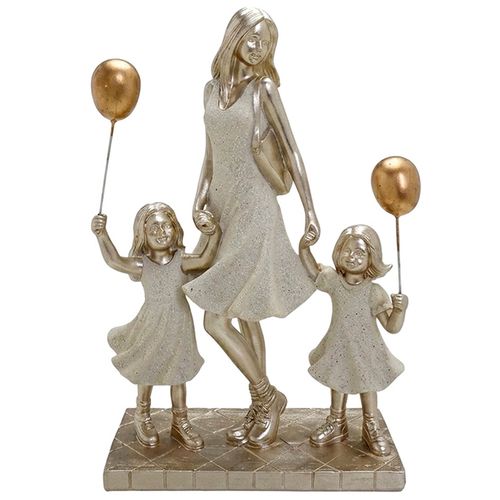 Família Decorativa 19x8x24,5cm em Resina Mabruk